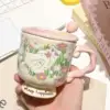 Pink ocean cat-cup + spoon + lid