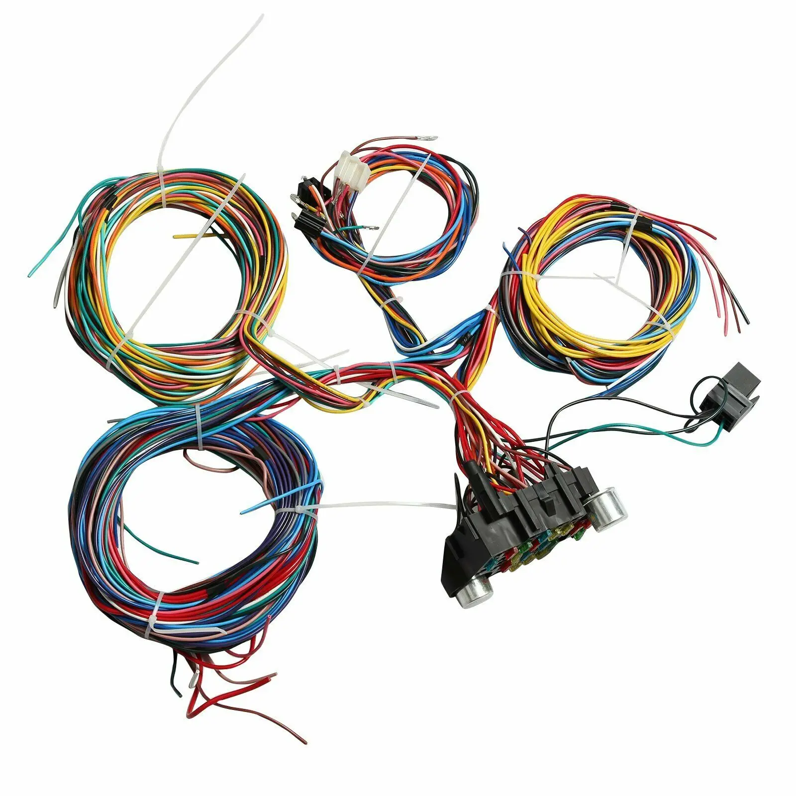 Universal Extra Long Wires 21 Circuit Auto Wire Harness Hotrod Fit for GM Chevy