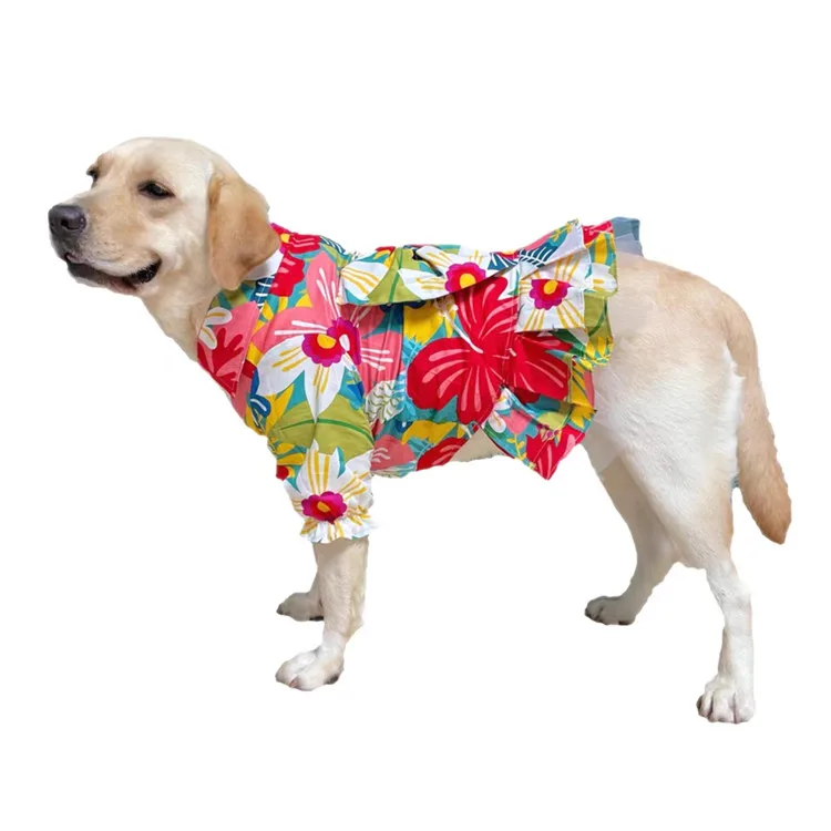 犬服　アメリカン　ゴールデンレトリーバーさんワンピース　見本 ファッションクラシックプリントペット犬スカートアラゴールデン