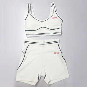 Women's Sports Fitness 2 Piece Yoga Set High Elasticity Breathable Bra and Shorts Comfortable Sports Clothing