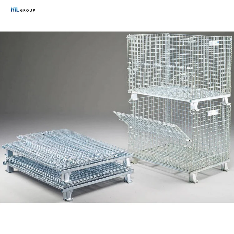 Popular Customized Capacity Warehouse Mesh  Wire Cage Metal Storage Container
