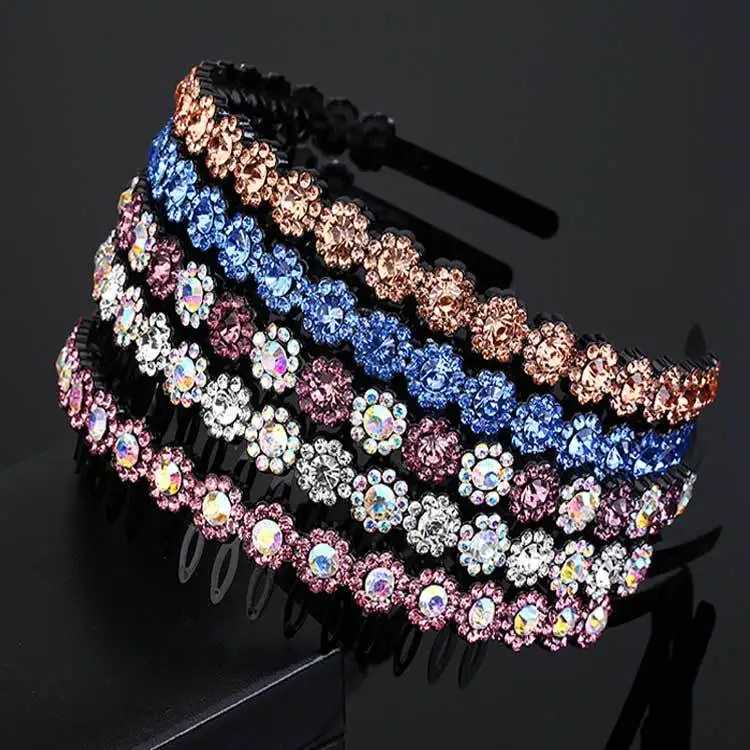 Colorful Luxury Thin Rhinestone Headband Amazon.com : Sinalty Colorful Rhinestone Headbands Thin  main image 3