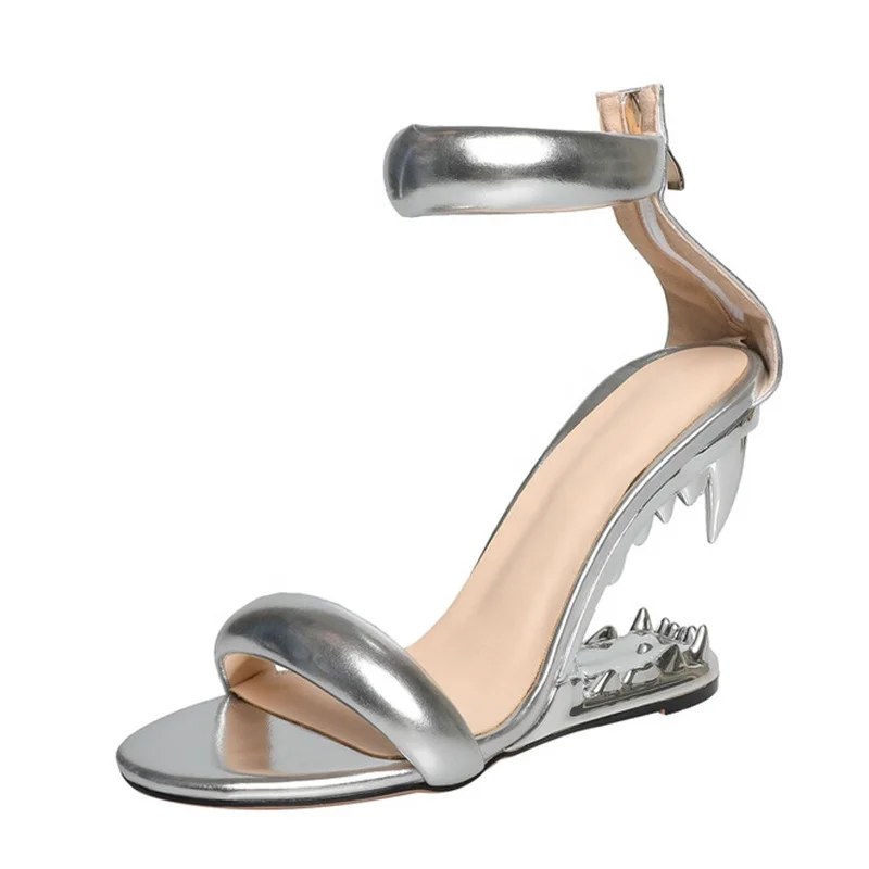 Teeth Shoes High Heel Ankle Strap Sandals by Strange Tiger