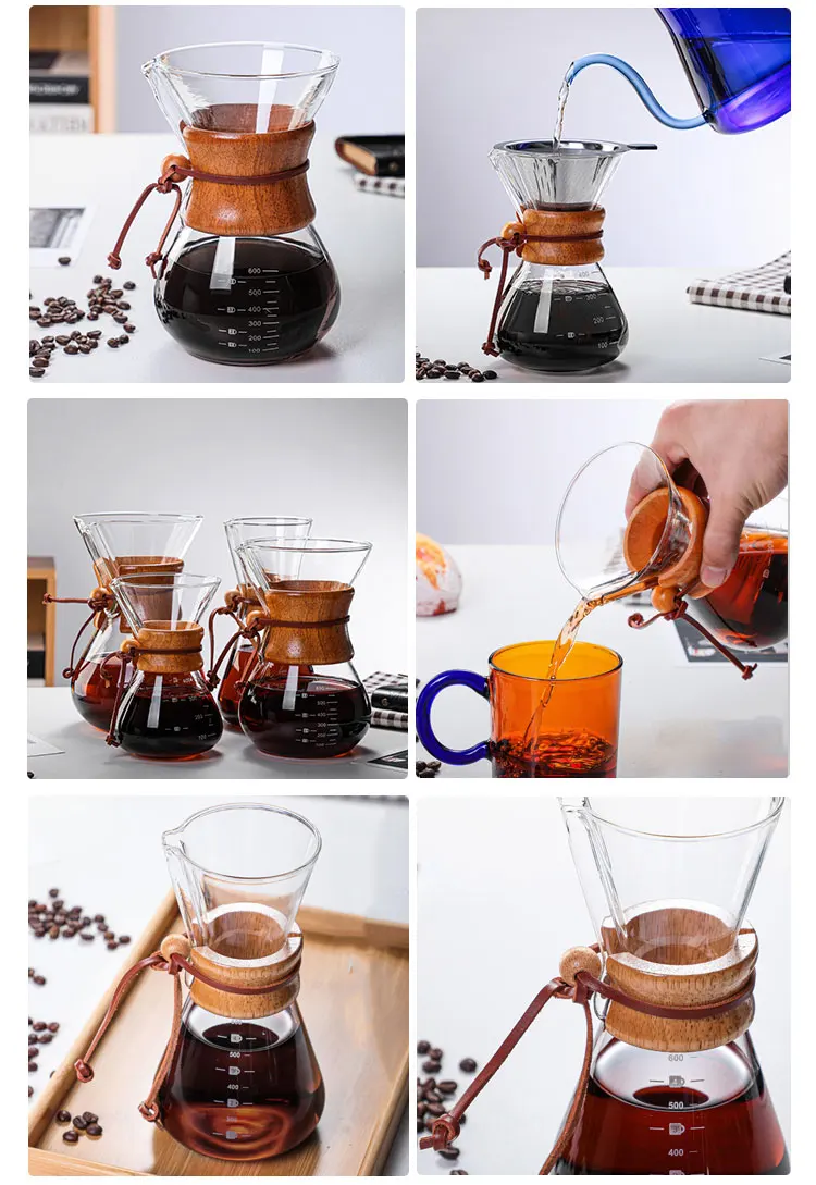 Big/Small Size Custom Double Wall Unusual Heat Resistant Classic Coffee Pot  Chemex Glass Pour Over Coffee Maker with Brewer - China Glass Coffee Pot  and Coffee Pot Glass price