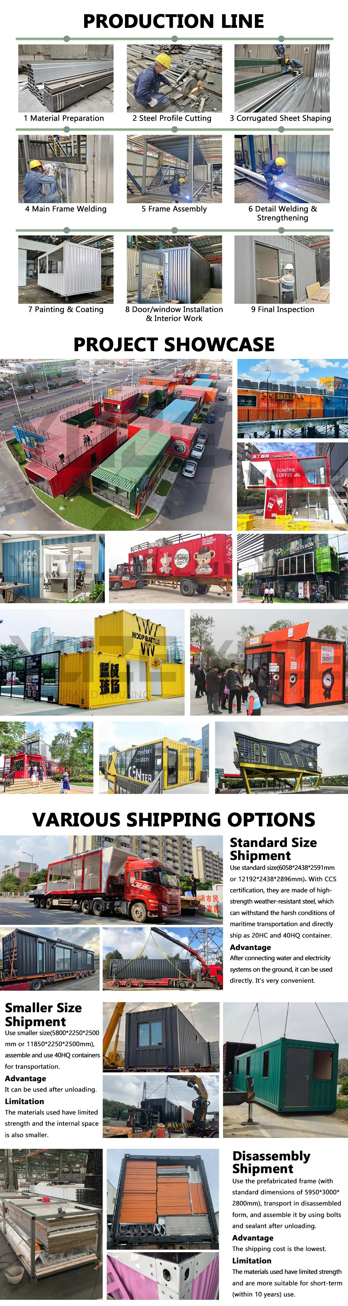 Luxury Prefabricated Houses Double Storey Prefab Container Restaurant with Furniture manufacture