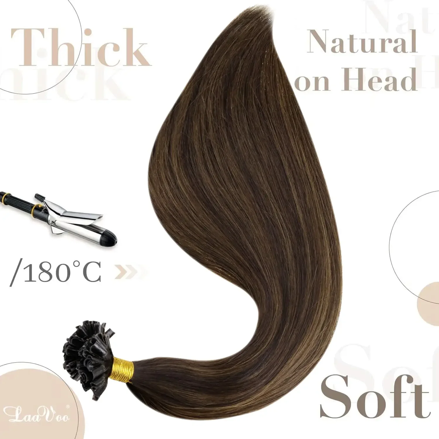 LaaVoo U-Tip-Haarverlängerung, Remy-Menschenhaar, Fusion, vorgebundenes Balayage, 14-22 Zoll, 100 % Echthaar_voghion.com