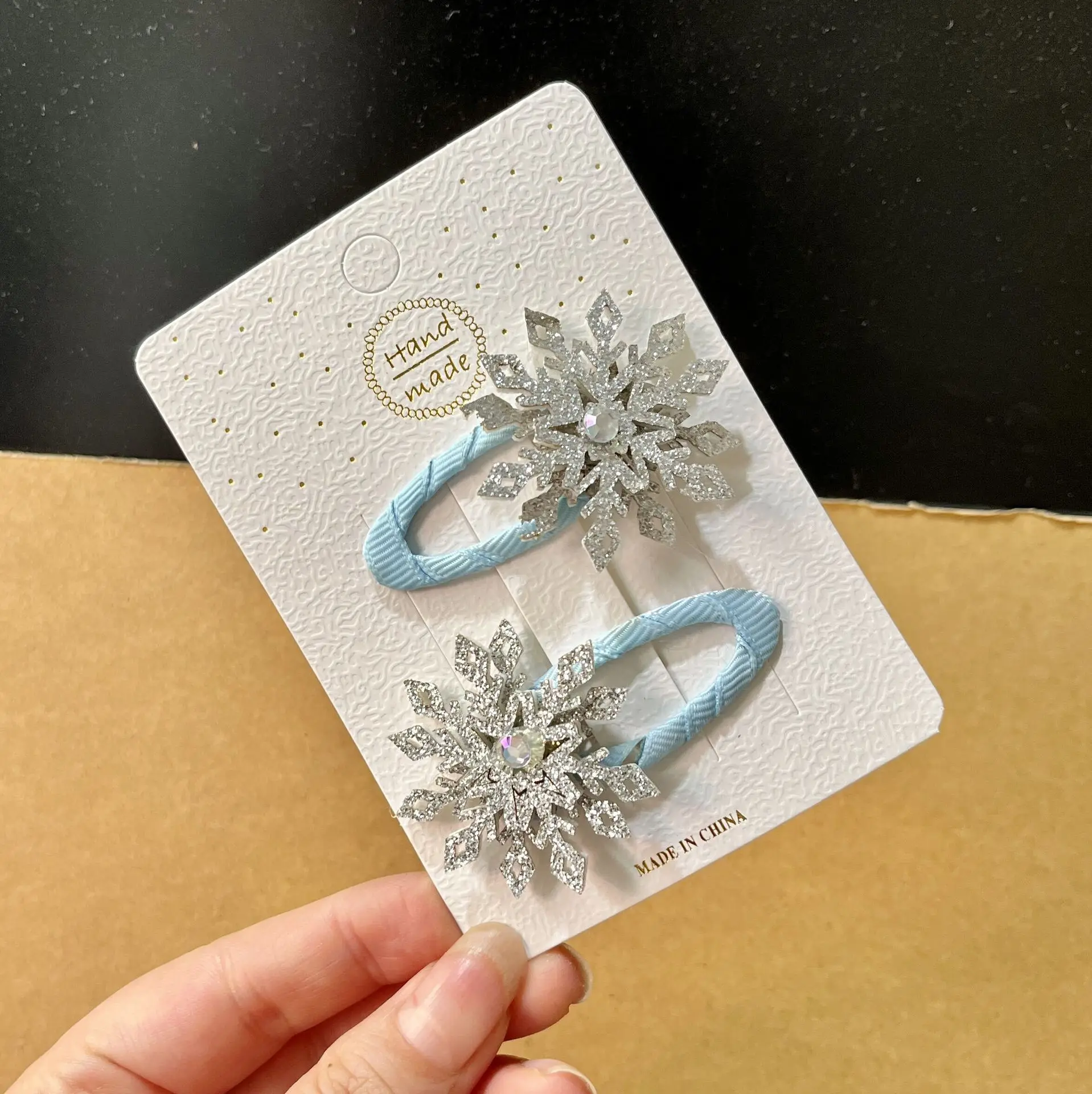 2pcs Snowflake Rhinestone Hair Clips NEW Sparkly Rhinestone Snowflake Hair Clip | Michaels main image 3