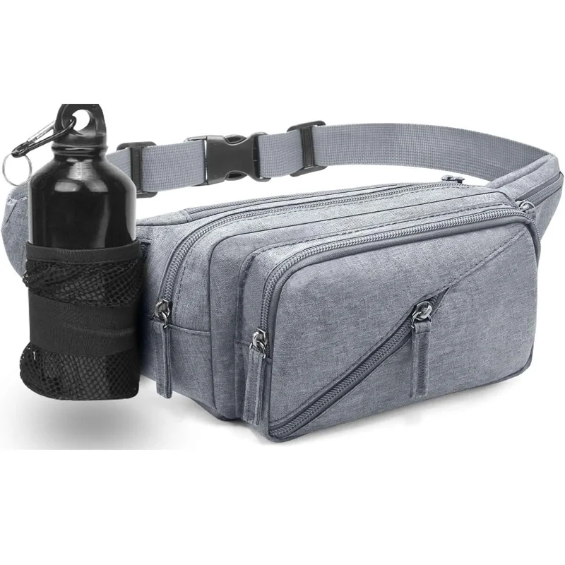 Waterproof fanny pack waist bag pack for men women hip bum bag with water bottle holder outdoors