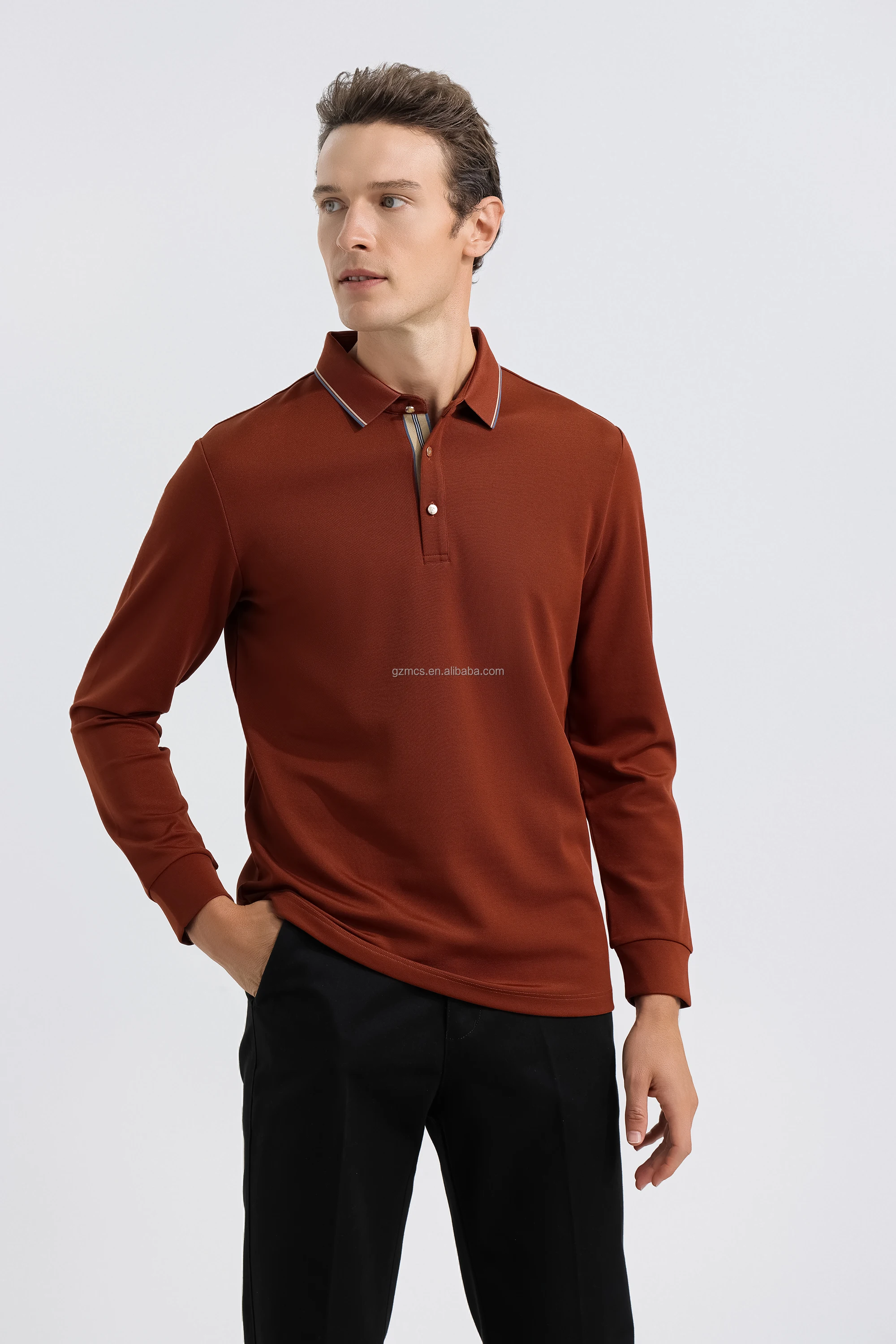 Factory Best Selling Long Sleeve Golf Polo Tshirts Breathable Men's