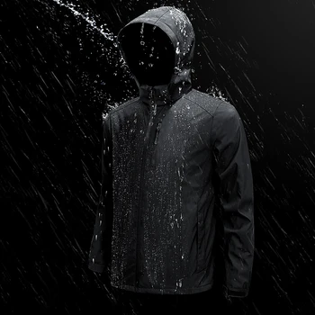 Fashion Outdoor Waterproof Rain windbreaker black mens wholesale windbreaker hoodie wind jacket