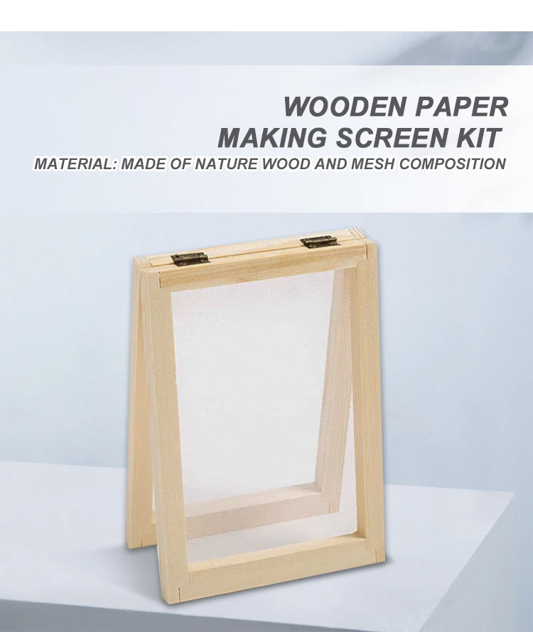 A4 Size DIY Paper Craft Paper Making Screen Kit Wooden Paper Making ...
