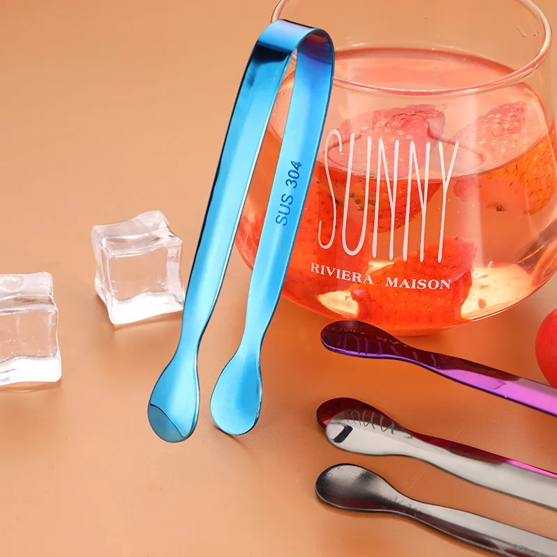 Щипцы для льда из нержавеющей стали золотой сахар щипцы мини-металлические кухонные общественного питания чайный бар аксессуары