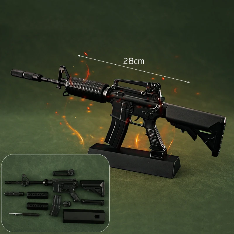 Cheap Realistic Toy Guns Metal Model 28cm Toy Rifle  Model Gun 1:3 AR15 M4A1  Mini Assembly Gun Toy for Adults