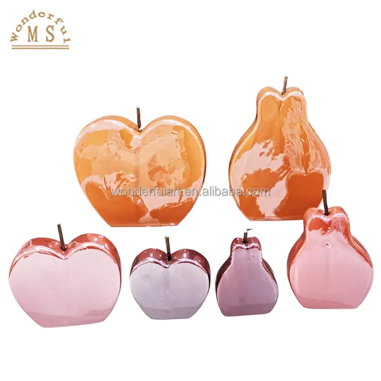 Customized Ceramic Pear porcelain Fruit Apple  Dish Jar Kitchenware Home Decor Party for Harvest Festival