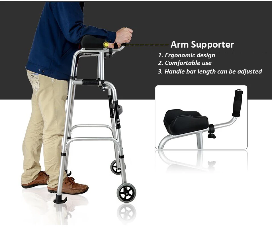 Forearm Folding Walker with Arm Support for Senior Handicap & Disabled