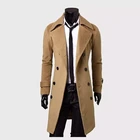 Custom-made extra-large wool multi-button men's slim long suit jacket men's long coat plus size casual trench