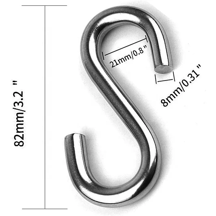 Factory Customized Stainless Steel Large S Hooks Heavy Duty Zinc