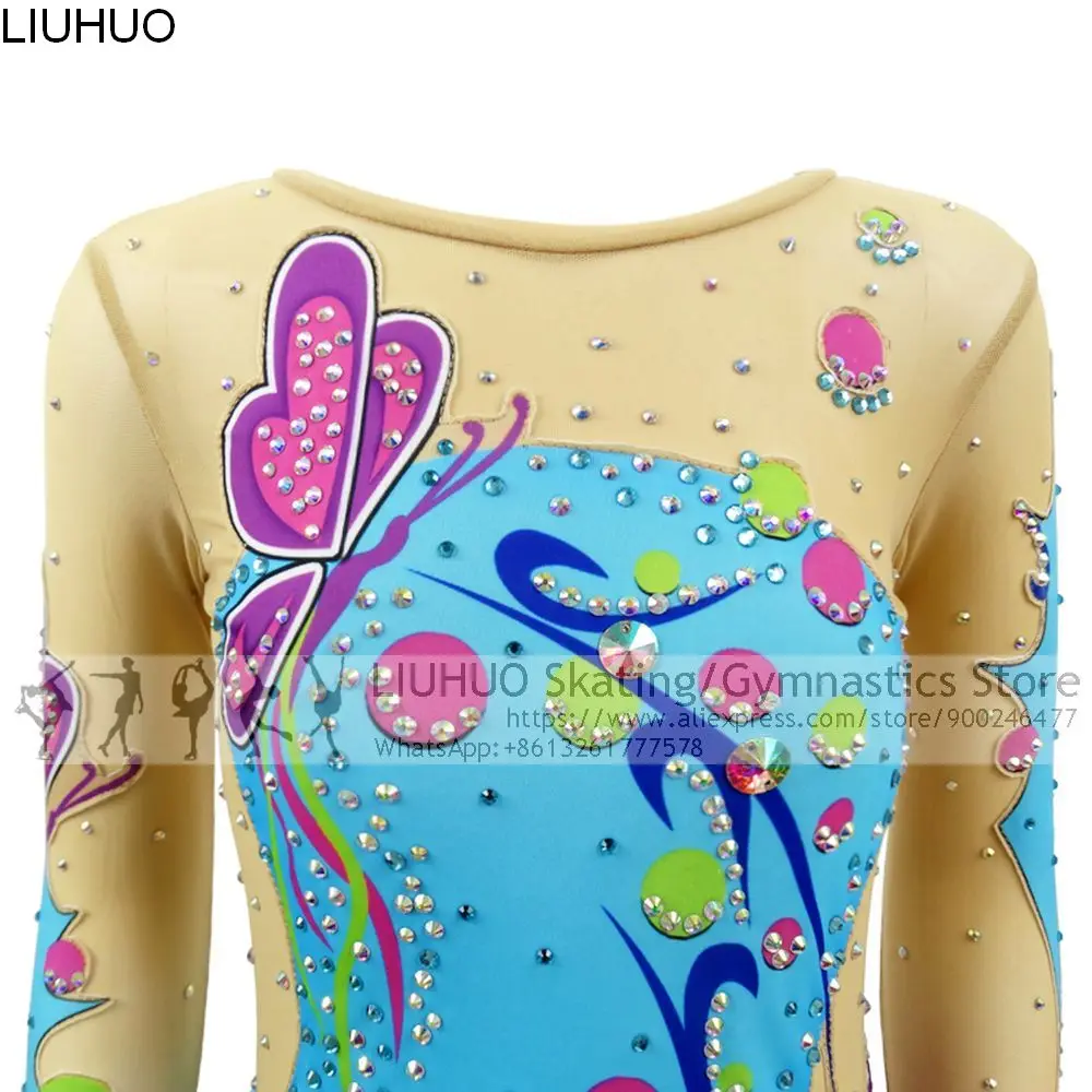 LIUHUO Eiskunstlaufjacke Mädchen - Farbverlauf Mit Samt, Trainingskleidung Für Eislauf