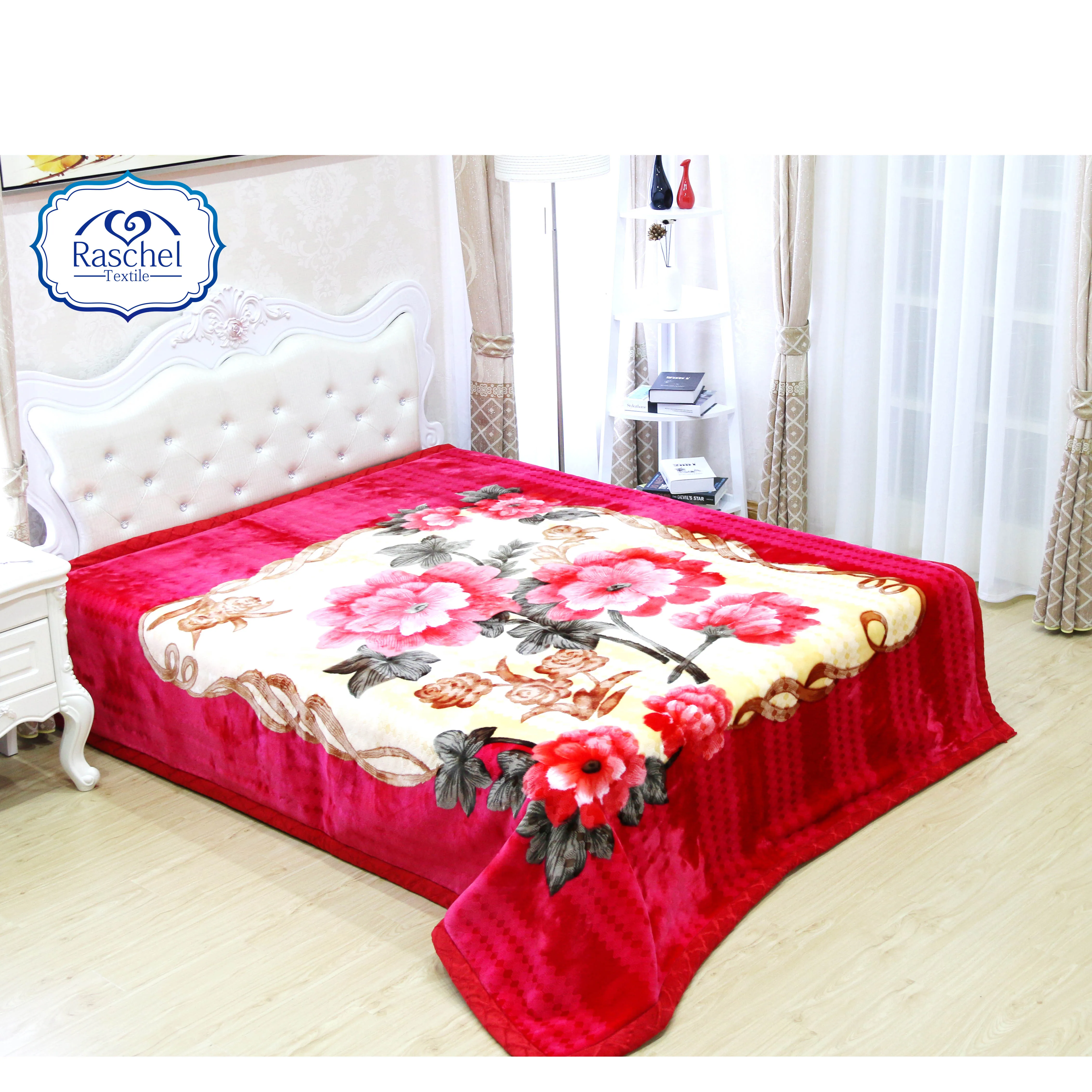 100% POLYESTER 2PLY 1 SIDE EMBOSSED CHEAPER WONU BLANKETS