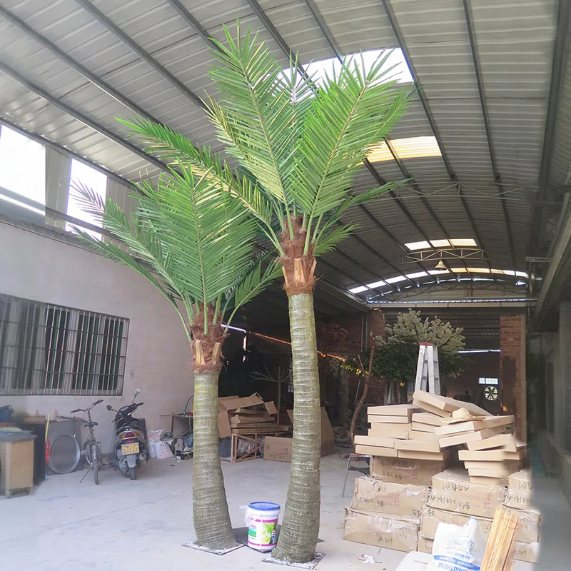 Realistic Artifical Palm Tree Outdoor Fake Date Palm10 ft Tall Large Coconut Plant Wedding Decorative Faux Greens Palm Trees