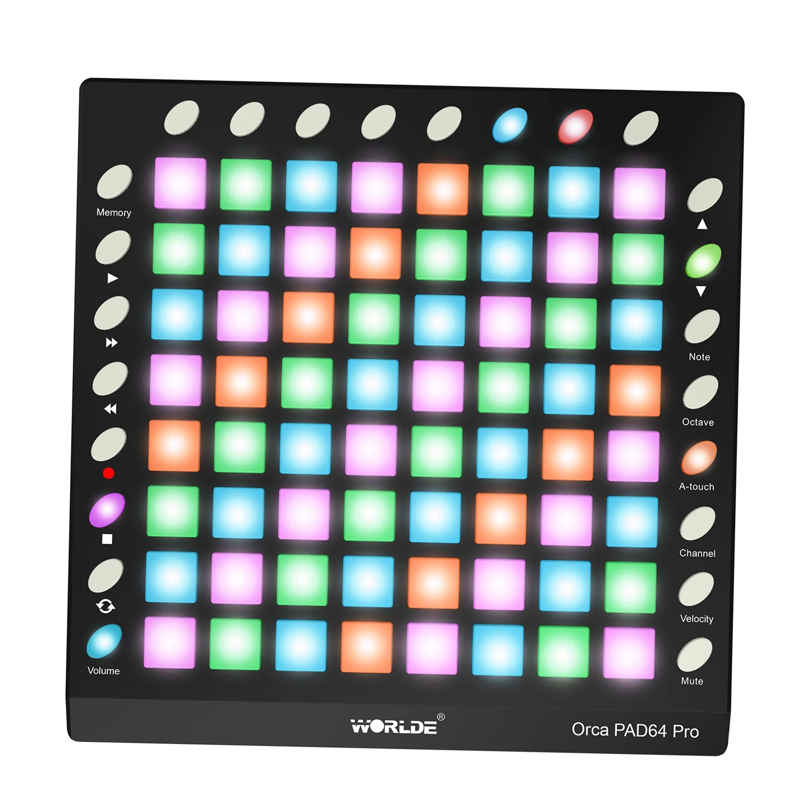 WORLDE Orca PAD64-A Pro USB MIDI Controller - Compact Portable