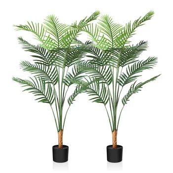 Wholesale 135CM Decorative Natrual Touch Plastic Artificial Palm Tree Greenery Artificial Plant in Pot