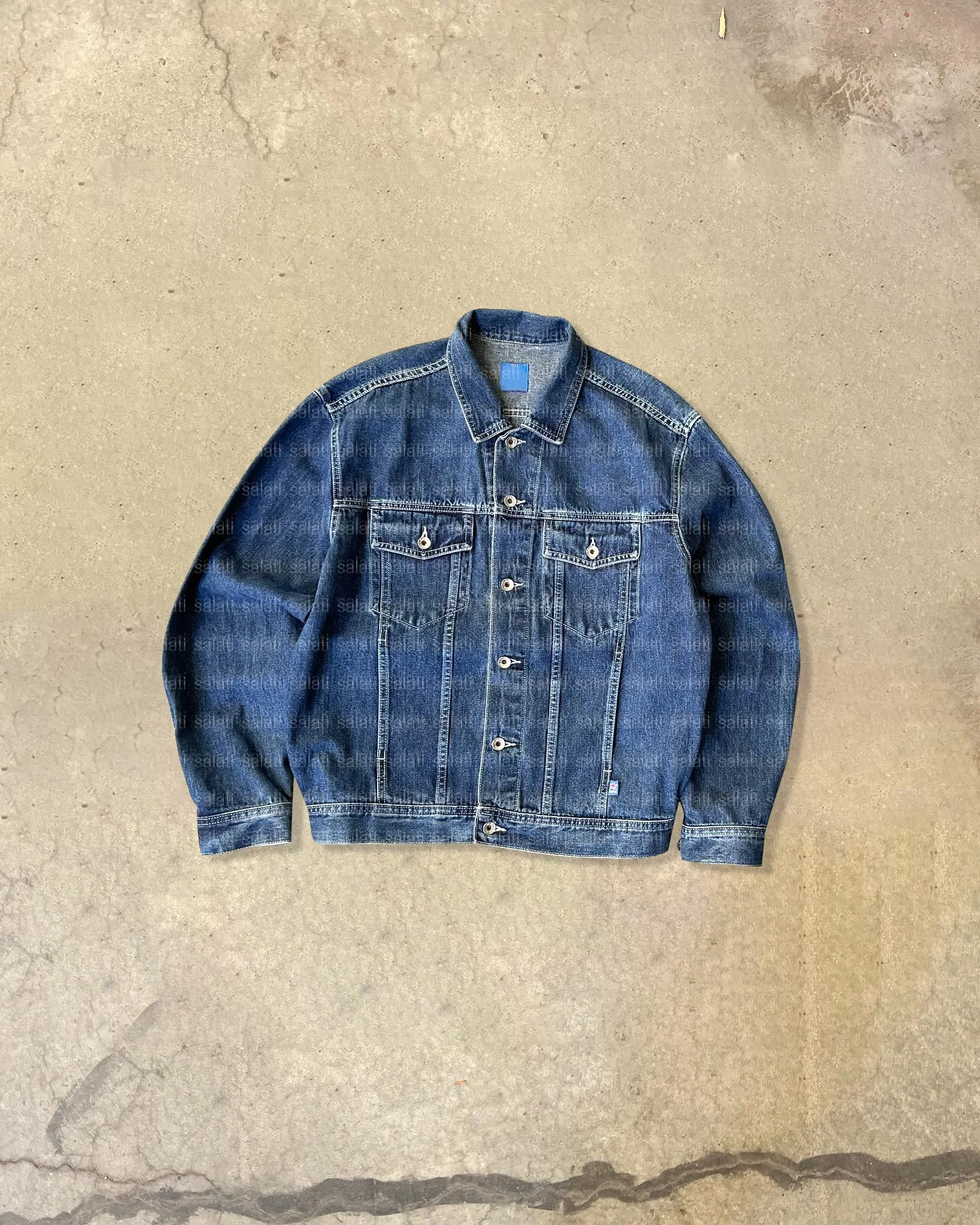 Custom Men's Two-Piece Streetwear Hip Pop Outfit Oversized Cotton Flared Denim Pants With Vintage Print Matched Jeans Jacket gallery 2