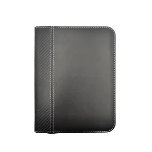 Custom A4 Size PU Leather Document File Folder Case Portable Art Portfolio Presentation Folder with Custom Logo