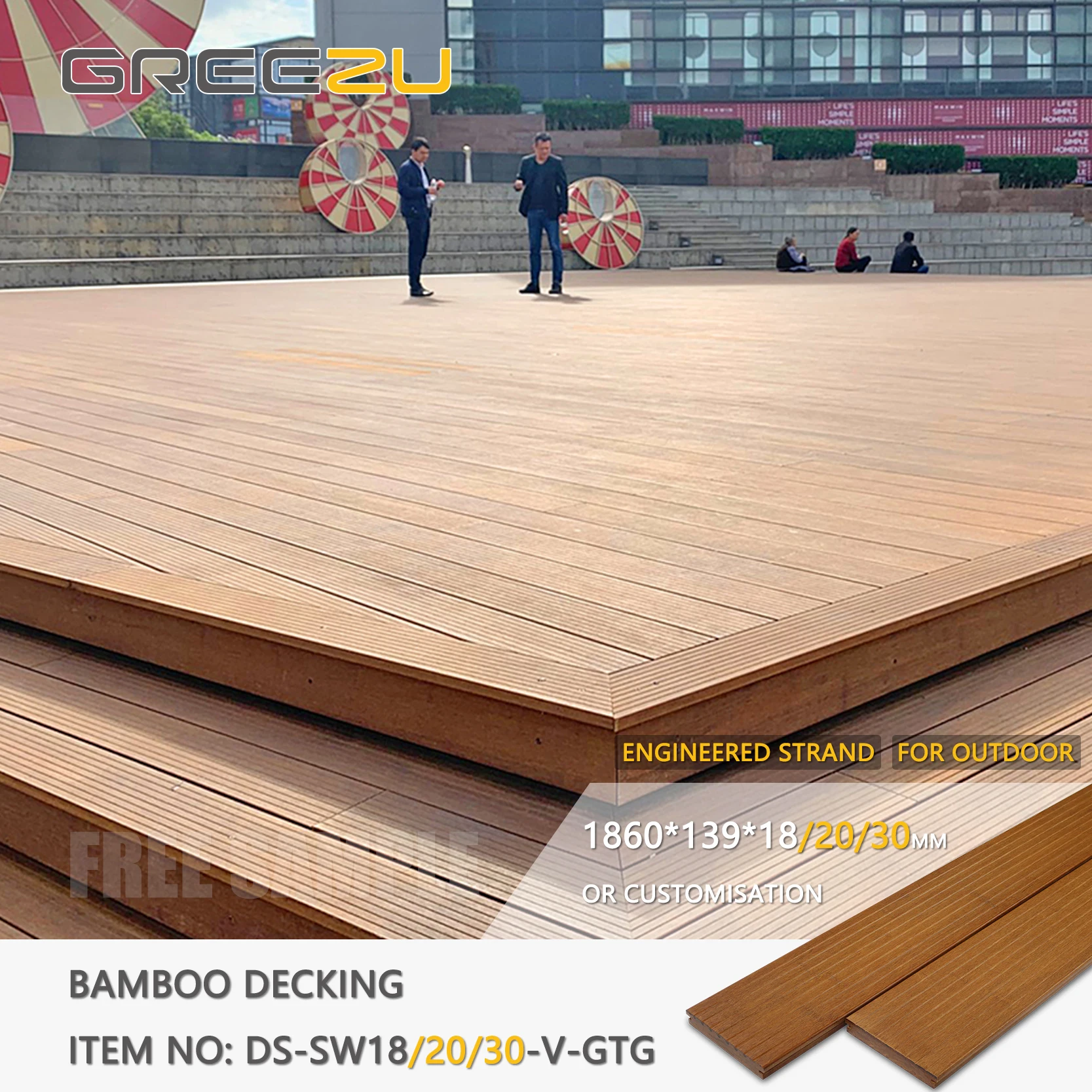 Greezu Bambus erweiterbare Terrassenboot interieur Verbundwerkstoff Bambus- Boden Terrasse Auenbereich Hinterhof schwimmende Holzfliese Bodenbelag|  Alibaba.com