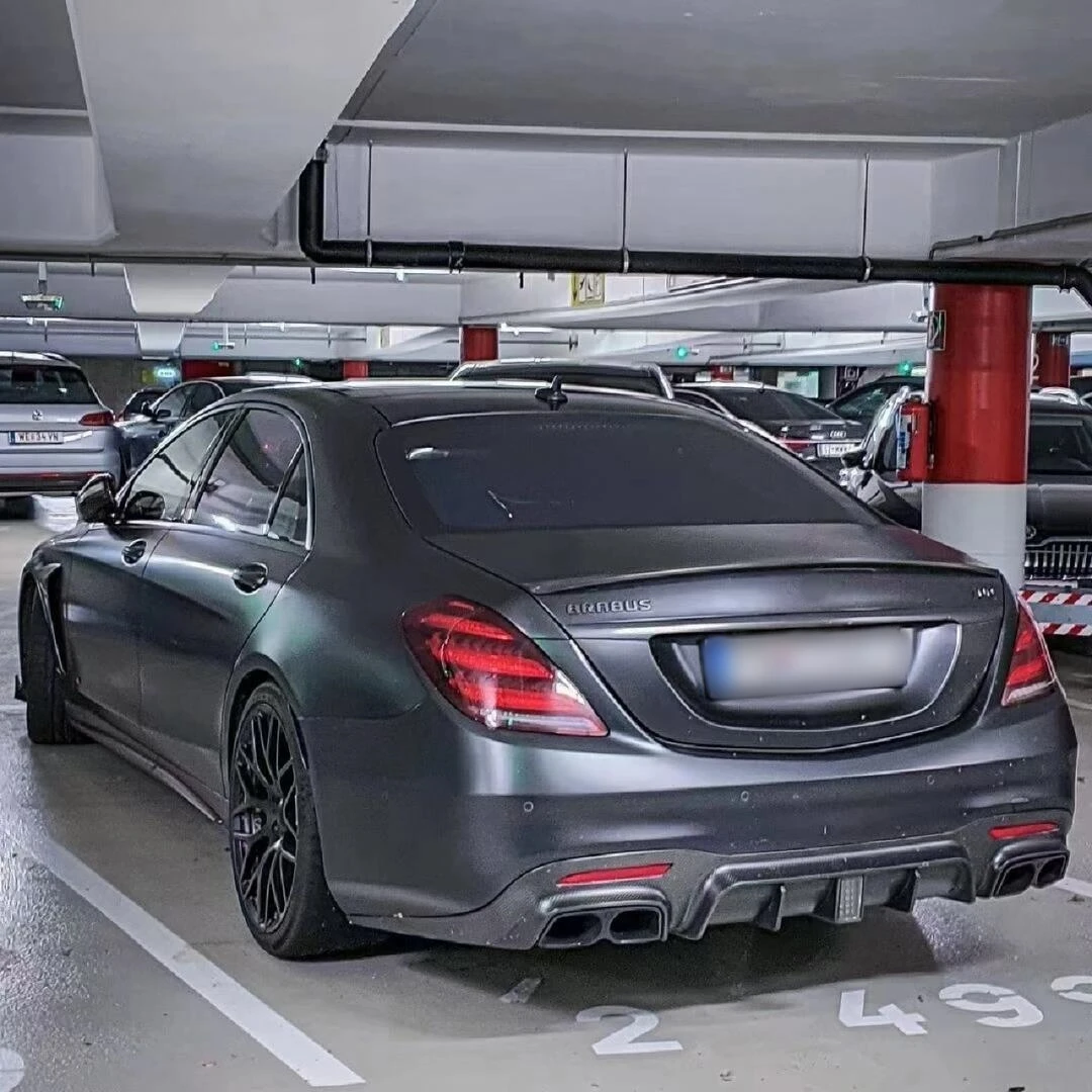W222 Rear Diffuser B Style Carbon Fiber Rear Diffuser for Mercedes Benz S Class W222 S63 ...