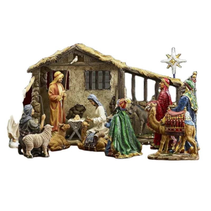 Premium Quality Holy Family Figurine Religious Ornament Resin Christmas ...