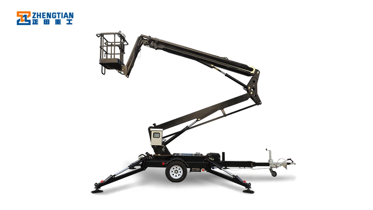 820m Folding Articulating Trailer Lift Platform Towable Boom Lift 12m