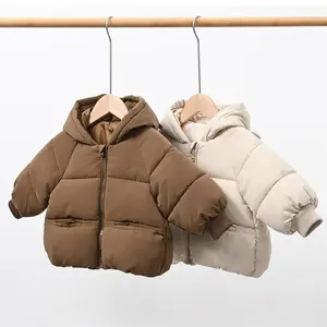 Customized Boys and Girls Infant Baby Winter Jacket Thickened Hooded Coat Handsome Children Warm Outwear Clothes for Kids