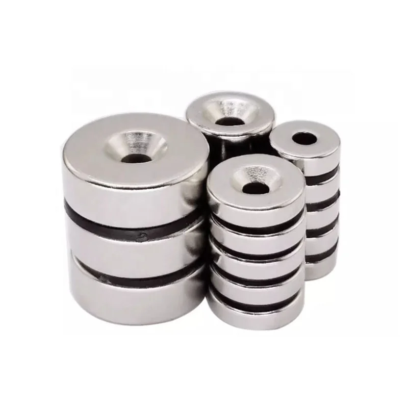 N52 N38 Round Disc Permanent Magnet with Countersunk Hole for Screw