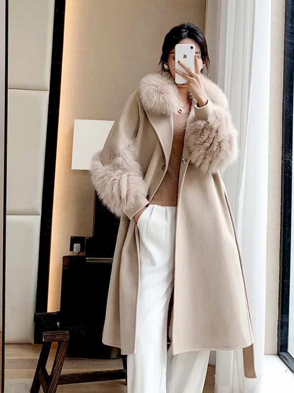 handmade big collar coat