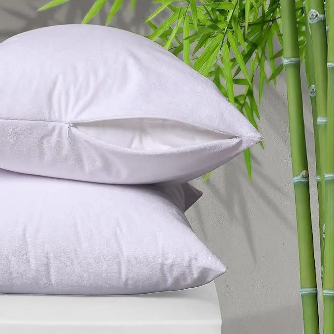 Eco-Friendly Waterproof Pillow Protector Pattern Style with Bamboo Fabric King and Queen Sizes for Home and Hotel Use