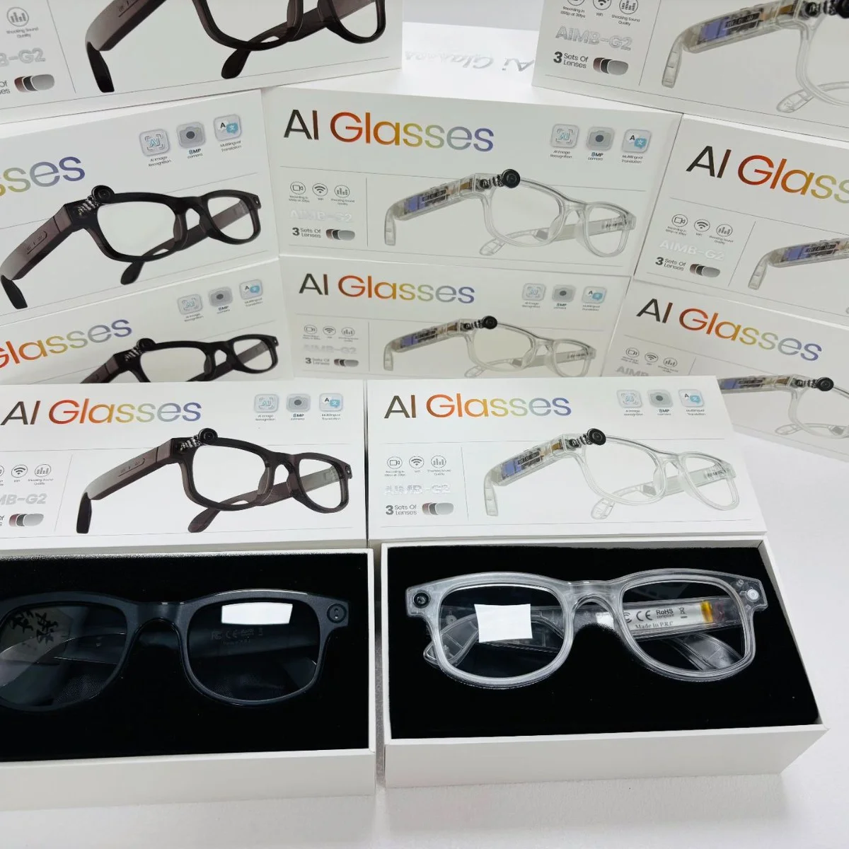 AIMB-G2 Smart Glasses - AI Translation & Music Recording