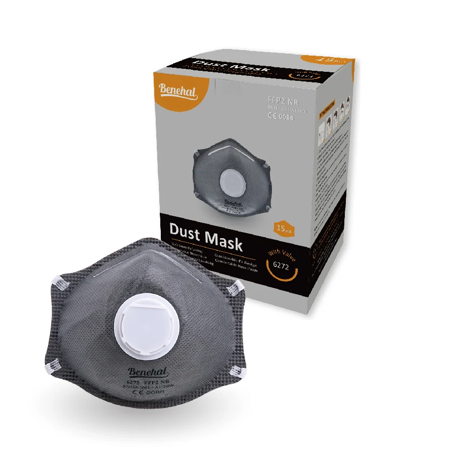 Benehal with CE FFP2  en149 industrial dust mask ,MODLE 6252 with valve and carbon layer,protection against harmful gases