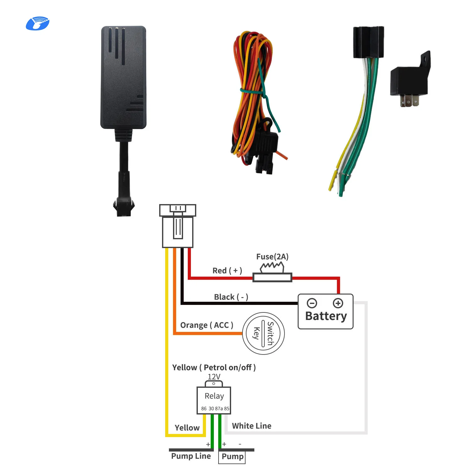 4G Wired Vehicle Tracking Device and Google Link Gps Tracker With Remote Engine Cut Off for Car and  Motorcycle