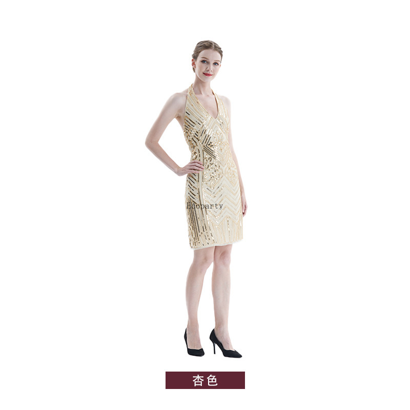 BABEYOND Flapper jurk voor dames, jaren '20 met V-hals