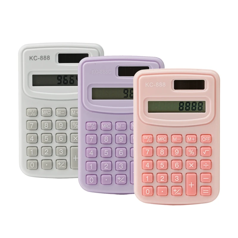Perfect Gift Portable Calculator LCD Electronic ABS Coin Batteries Simple Design Big Button Handheld Calculator for Home Office