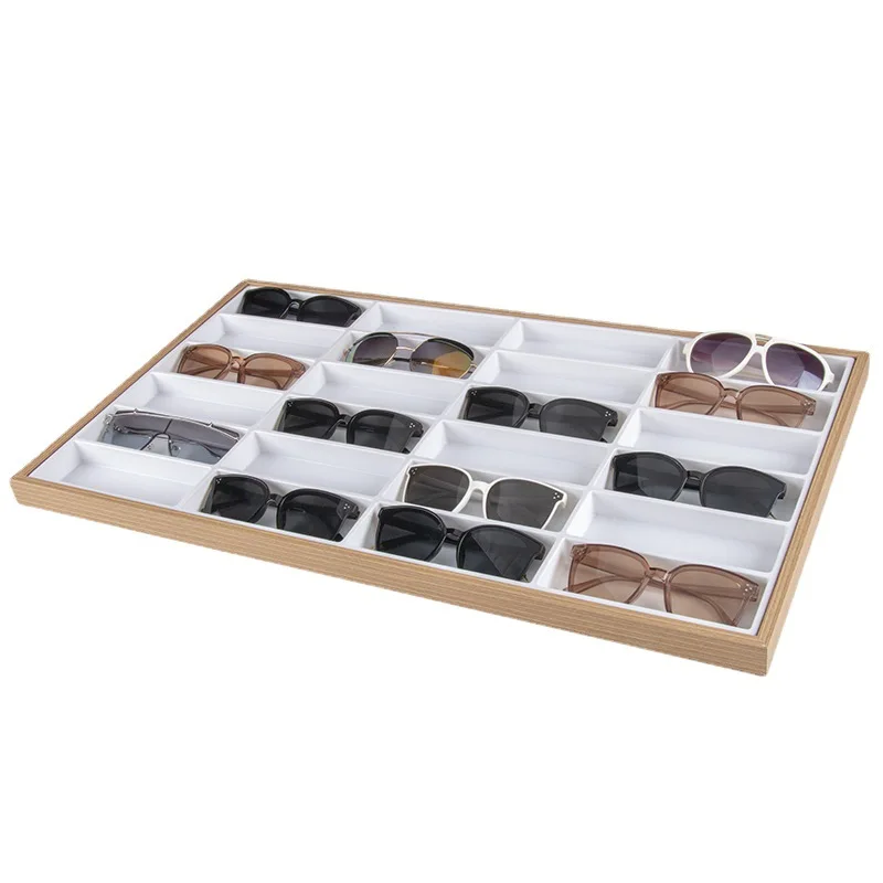 定番人気！ Glasses Display Case 16 Pairs Storage Box With Foldable Lid