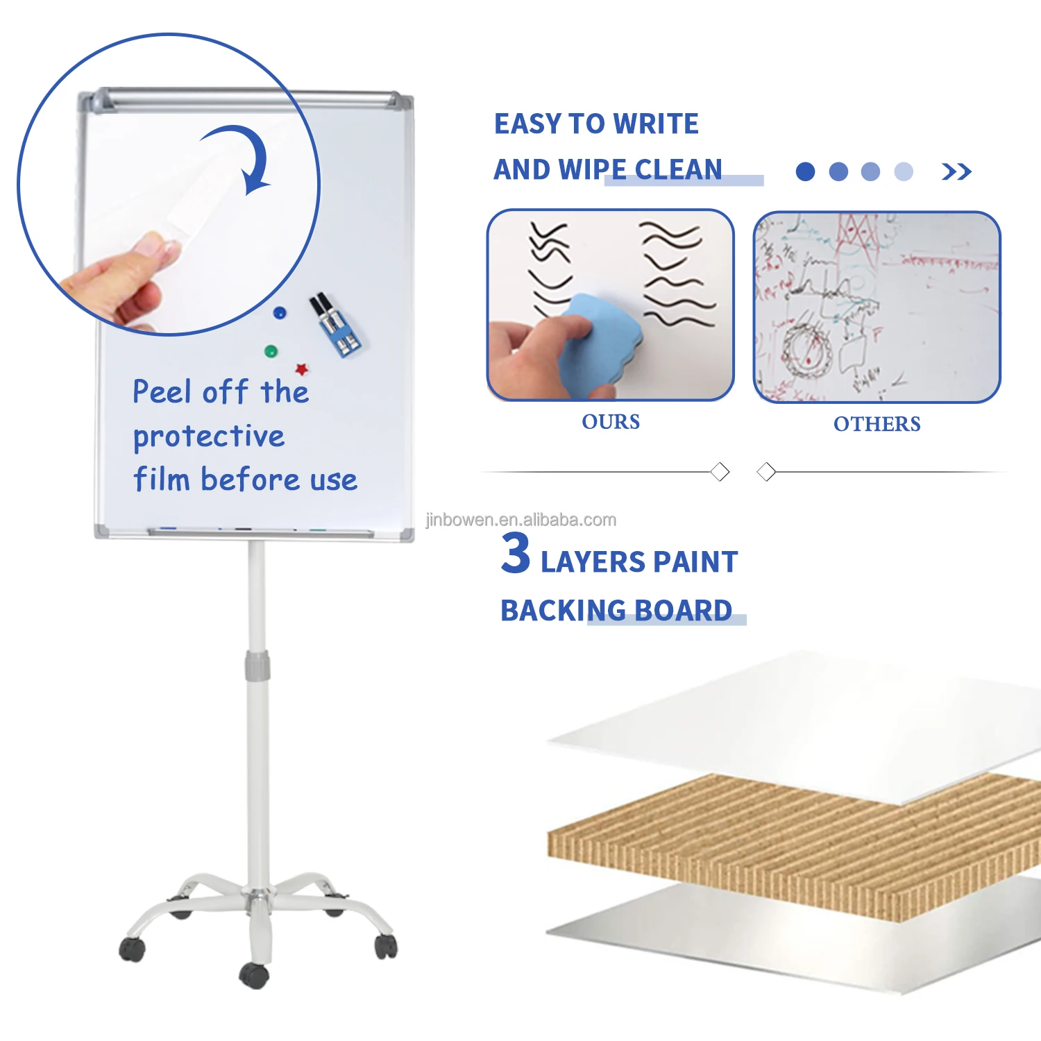 KBW Регулируемая по высоте подвижная граффити рисунок магнитная доска флип-карта мольберт для дисплея встречи Дома Офиса образования