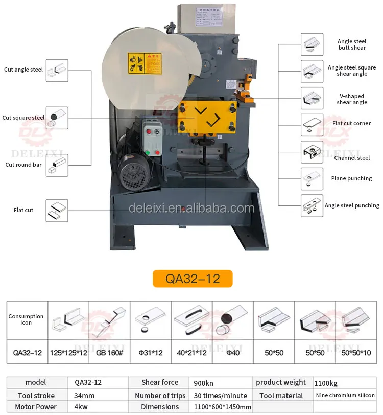 Hydraulic metal sheets automatic shearing machine iron worker combine punching and shearing machine ironworker tools