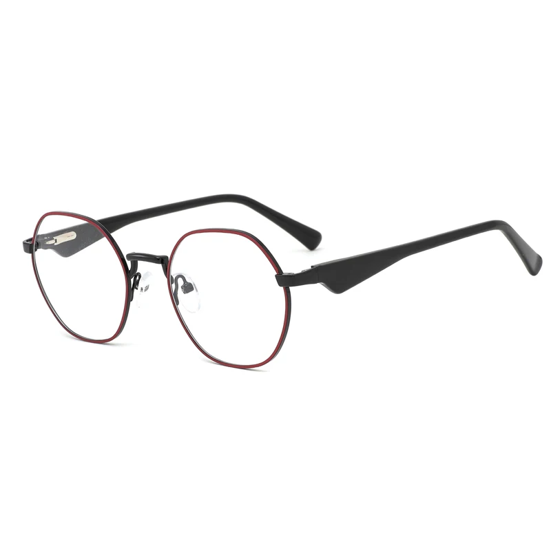 WR1077 Classic Blue Metal Acetate Full-Rim Solid Durable Optical Frame Eyeglasses for All Face Shapes Spring Temple-Outdoor Use