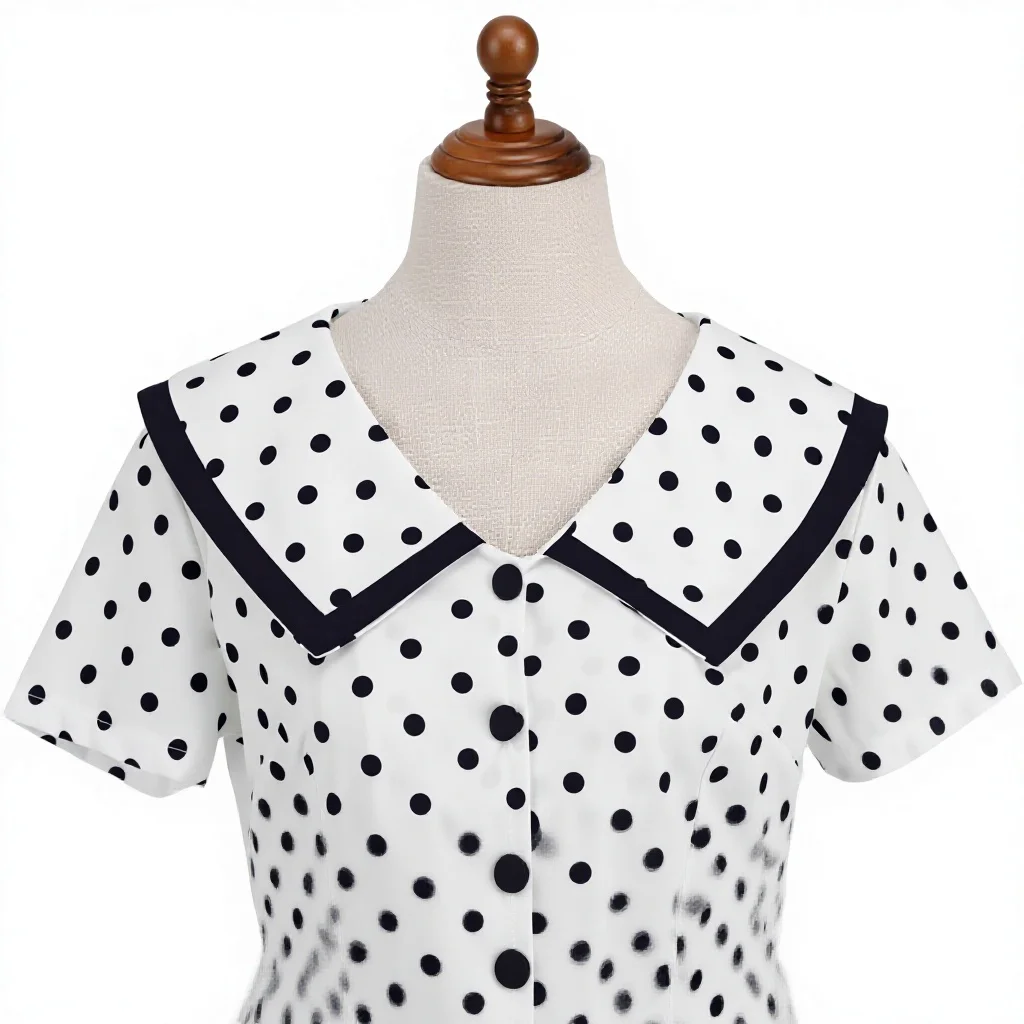 black and white polka dot 50s dress polkadot swing LBD main image 0