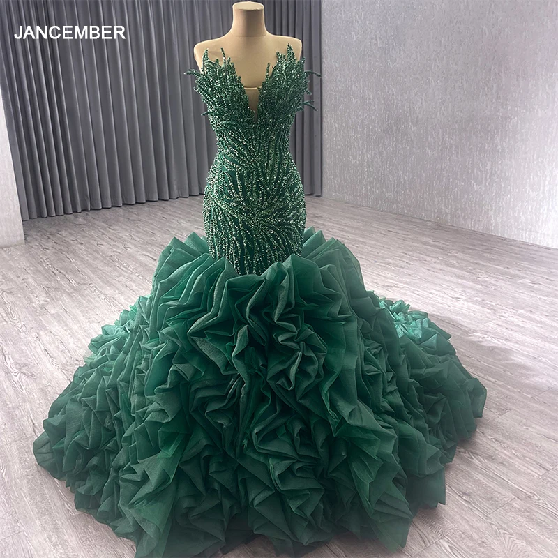 slim fit dress slacks Mermaid Emerald Green Prom Dress Long Prom Dresses P1063 – PreppyDress main image 1