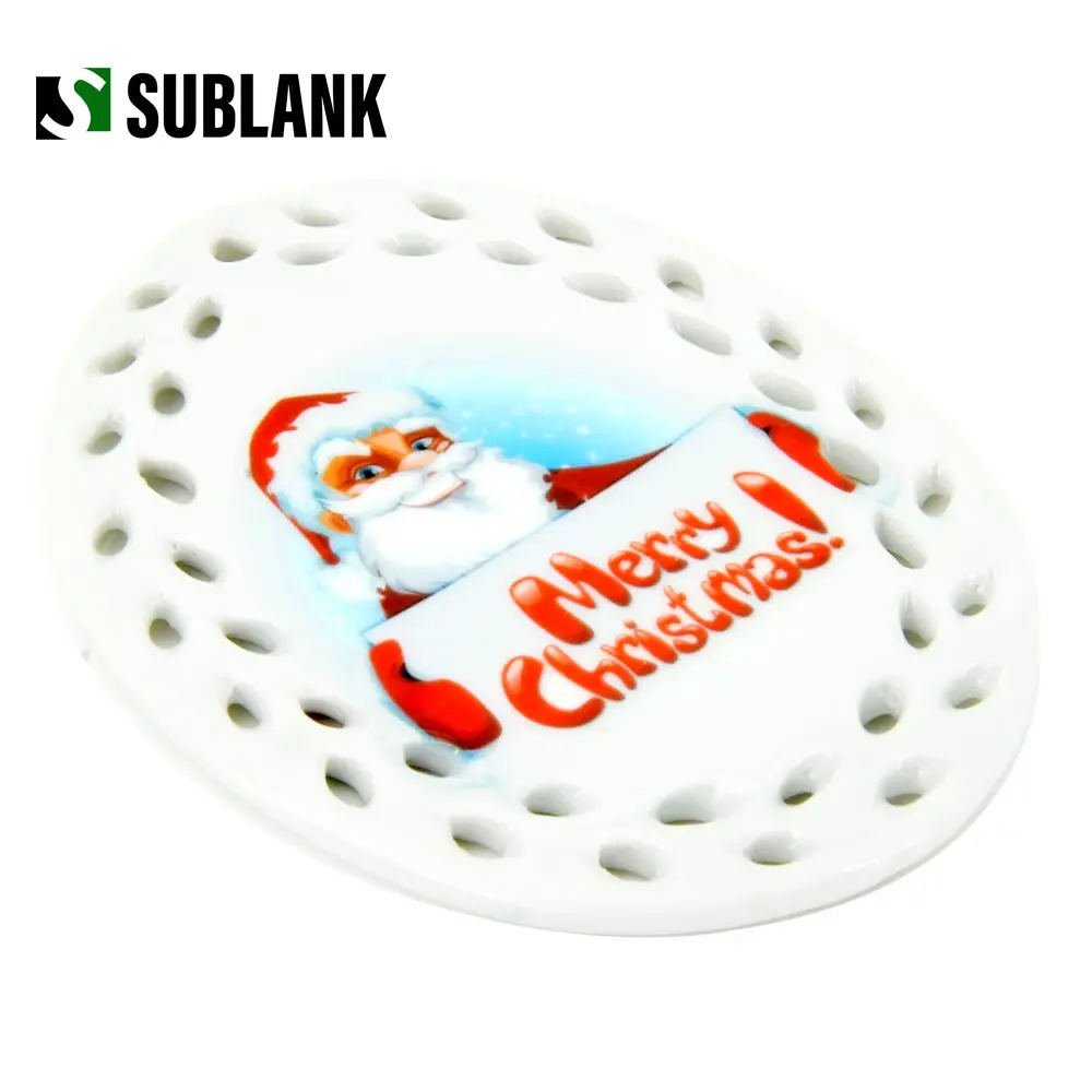 Пустые украшения, подвесные для украшений, рождественские сублимационные рождественские керамические Овальные Рисовые отверстия