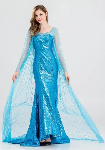 blue sequin dress halloween Hayley Lace-Up Back Sequin Mini Dress