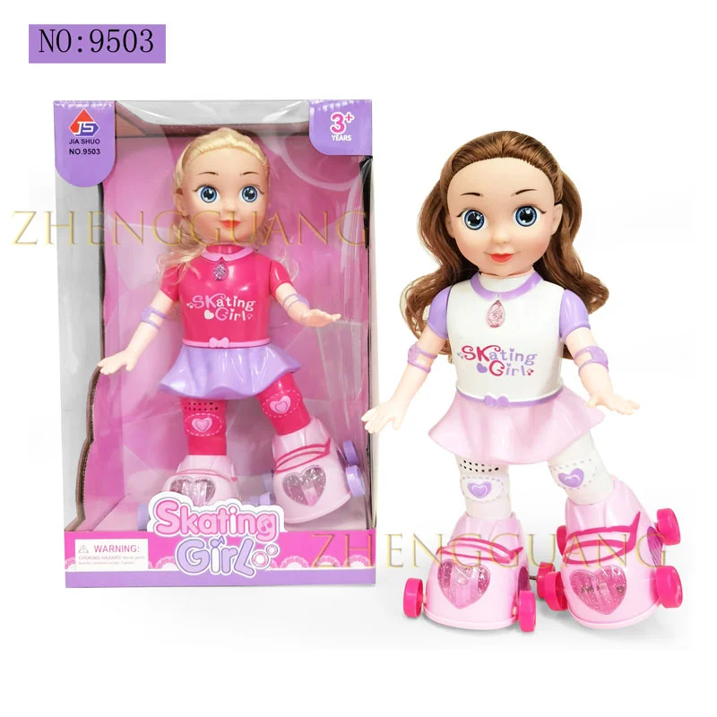 Zhengguang Toys Fashion Doll For Kids Skating Girl Toy With Light And